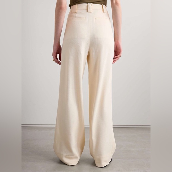 New! A.L.C. Tommy II Cream Pleated Wide-Leg Relaxed Women's Trousers 🤍 size 6 - Picture 4 of 13